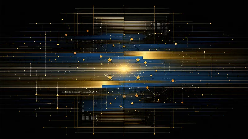 Abstract EU AI Act regulatory documentation visualization