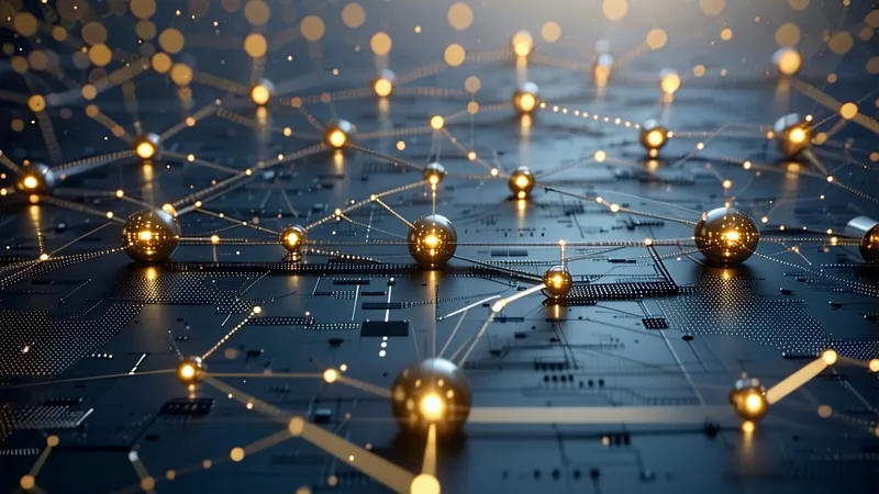 Abstract technical pipeline visualization for ML fine-tuning with audit trail nodes